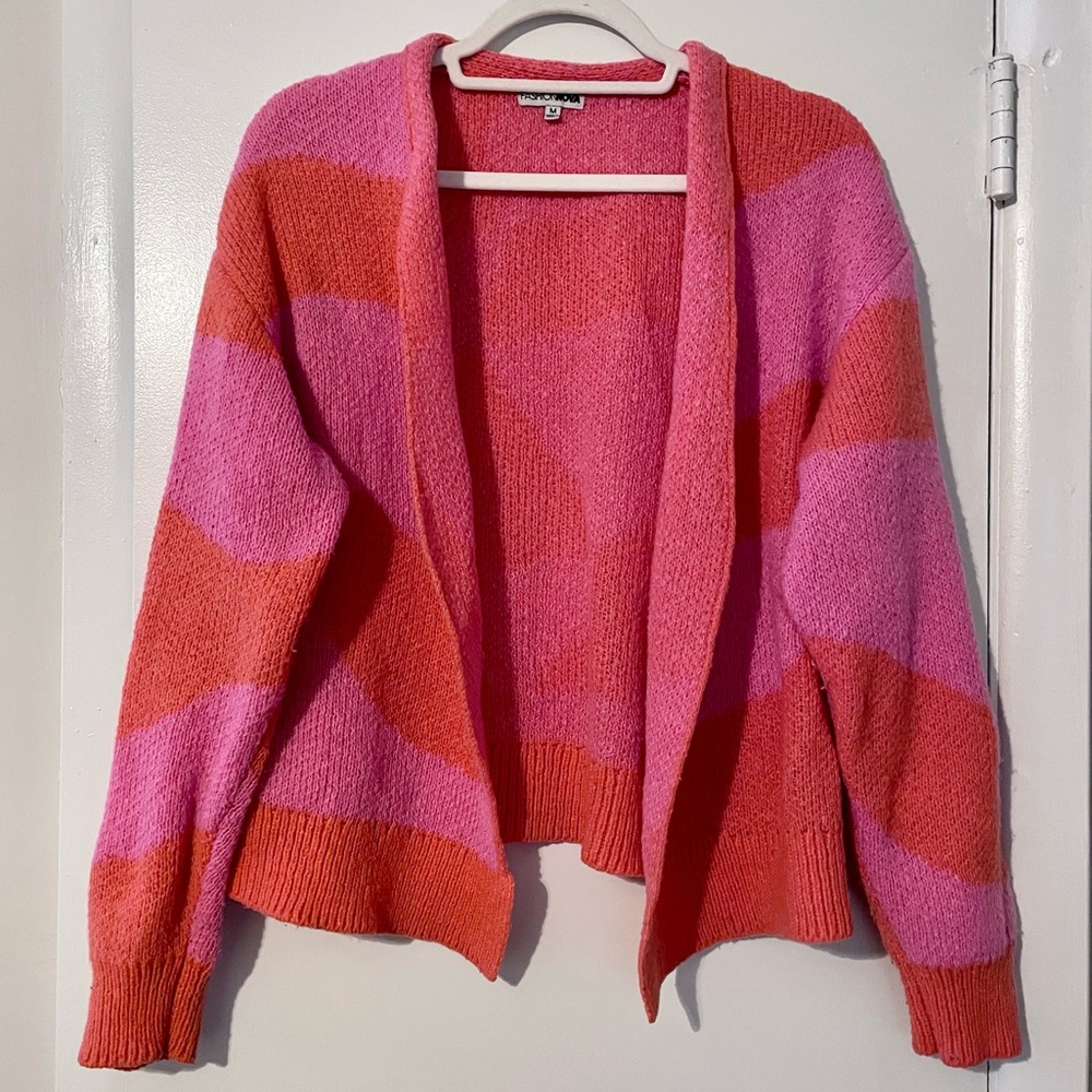 Fashion Nova Pink Sweater Cardigan